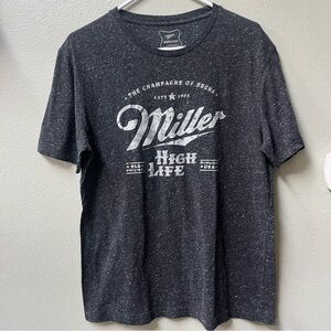 Miller High Life Dark Gray Short Sleeved Logo Crew Neck t-shirt mens